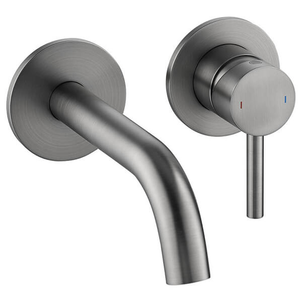 Alternate image of Flova Levo 2 Hole Contemporary Basin Mixer Tap with Curved Spout - Stick Handle