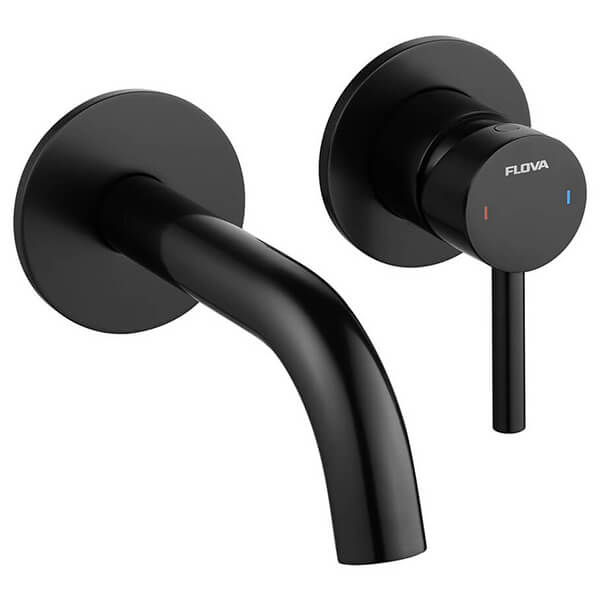 Alternate image of Flova Levo 2 Hole Contemporary Basin Mixer Tap with Curved Spout - Stick Handle