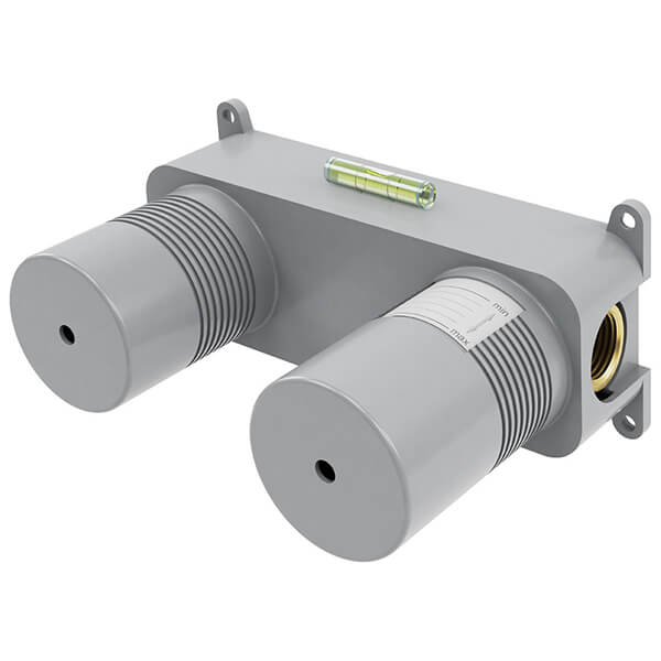 Alternate image of Flova Levo 2 Hole Contemporary Basin Mixer Tap with Curved Spout - Stick Handle