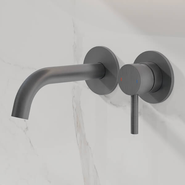 Alternate image of Flova Levo 2 Hole Contemporary Basin Mixer Tap with Curved Spout - Stick Handle