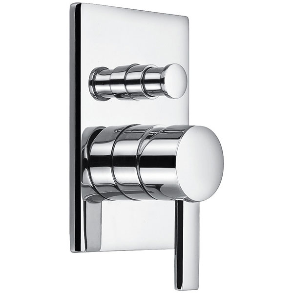 Flova Str8 Concealed Manual Chrome Shower Valve with Diverter and SmartBOX - Rectangular Trim