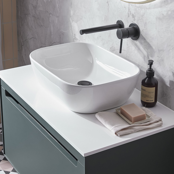 Tavistock Brook Gloss White Rectangular Countertop Basin - 460 x 332mm
