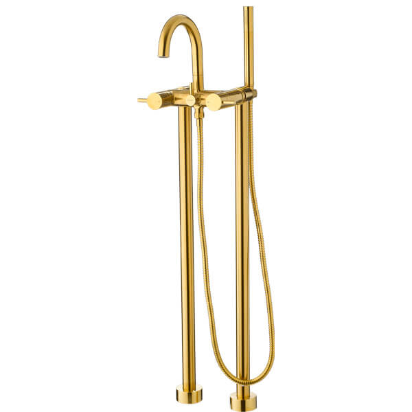 Additional image of Flova Levo Freestanding Bath Shower Mixer Tap with Handset and Hose - Stick Handles