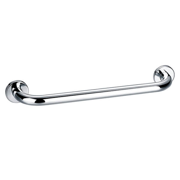 Flova Coco Small Chrome Grab Bath Rail - Diamond Chrome Finish - 400 x 87mm