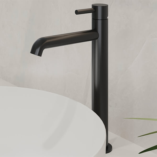 Alternate image of Flova Levo Tall Basin Mixer Tap with Clicker Waste and Curved Spout - 308mm Height - Stick Handle