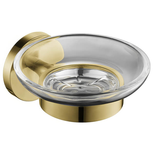 Additional image of Flova Coco Contemporary Wall Mounted Round Clear Glass Soap Dish and Holder