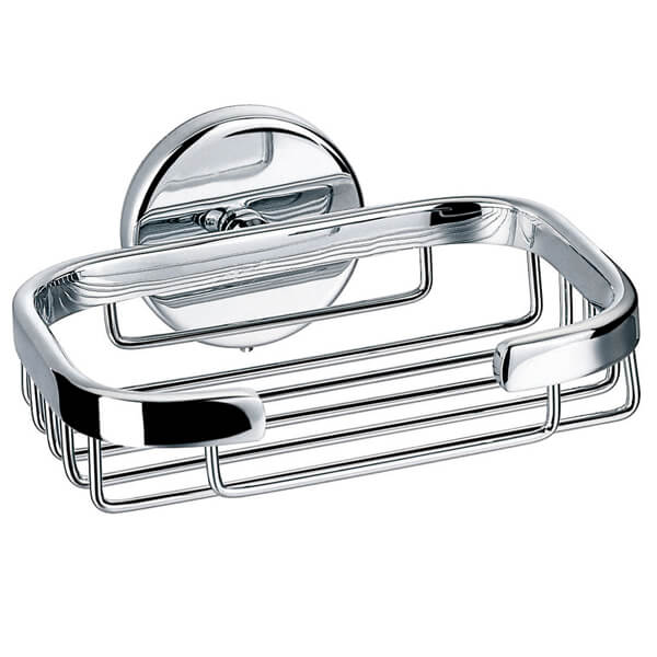 Flova Coco Wall Mounted Diamond Chrome Finish Wire Soap Dish - 134 x 114mm