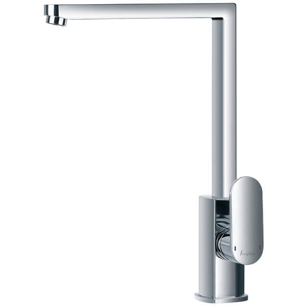 Flova Smart Chrome L-Shaped Kitchen Sink Mixer Tap with Swivel Spout - Lever Handle
