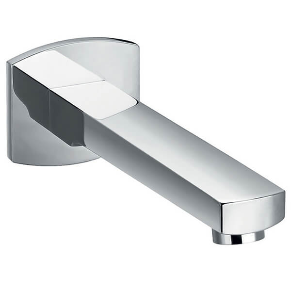 Flova Dekka Chrome Bath Spout - Diamond Chrome Finish - Wall Mounted