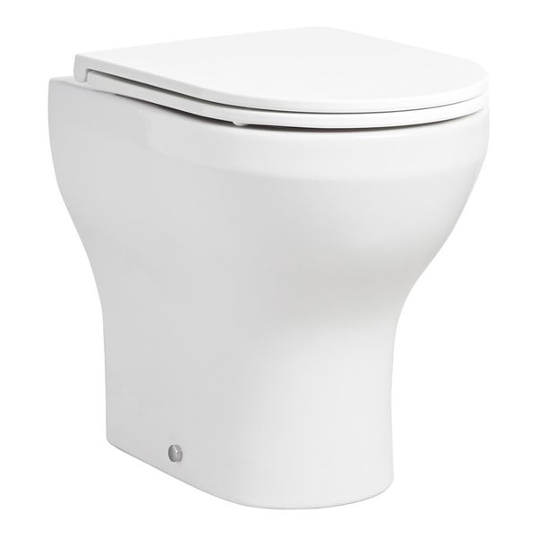 Tavistock Micra Evo Comfort Height Back To Wall Rimless WC Pan with Soft Close Seat - 360 x 490mm