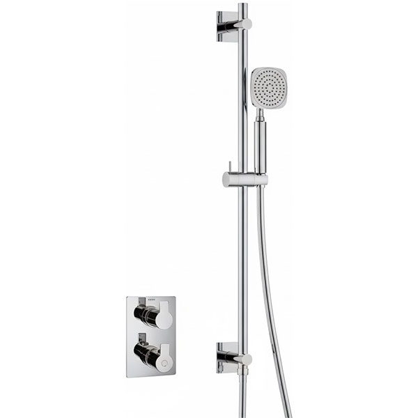 Flova Spring Chrome Concealed Thermostatic Shower Mixer Valve with Slide Rail Kit