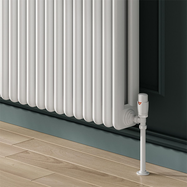 Additional image of Reina Hedingham Horizontal Column Radiator with Brackets - Mild Steel - 600mm High
