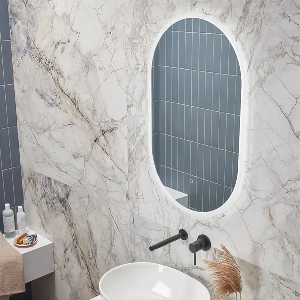 Tavistock Beta Oval Borderlit LED Mirror with Demister Pad - 500 x 800mm