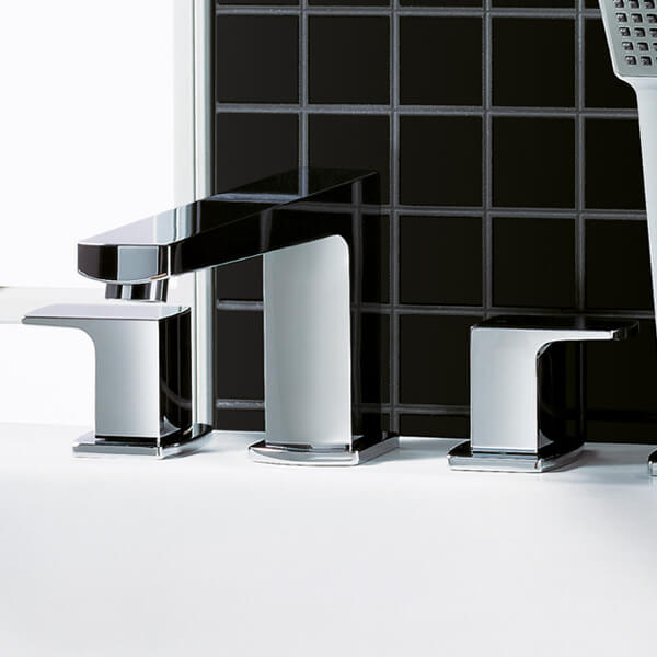 Flova Dekka Contemporary Deck Mounted Pair of Hot and Cold Shut Off Valves - Short Lever Handles