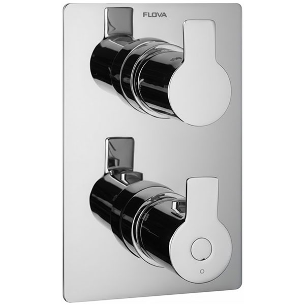 Flova Spring Concealed Thermostatic Chrome Shower Valve with SmartBox - 2 Controls