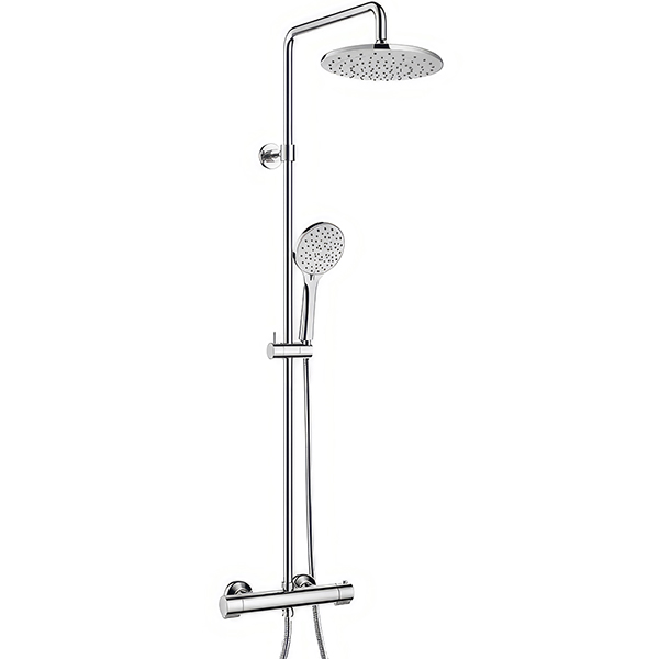 Flova Smart Contemporary Exposed Thermostatic Shower Column - Diamond Chrome Finish