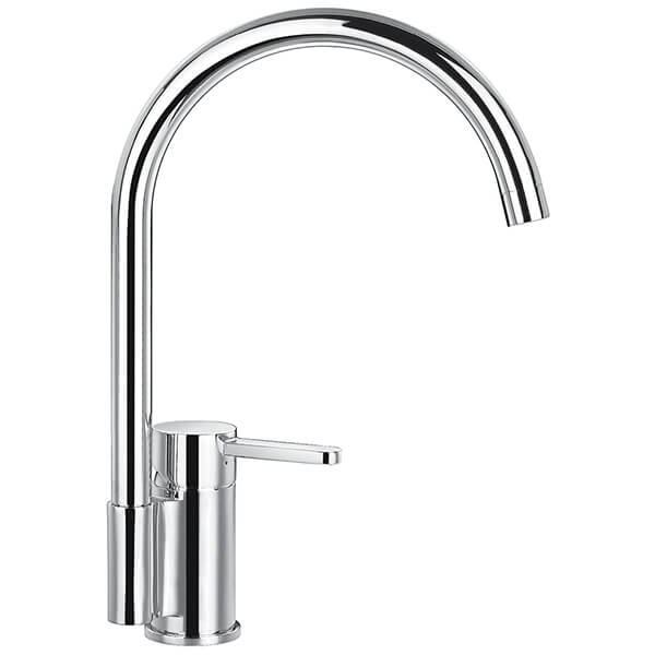 Flova Essence Chrome Basin Mixer Tap with Swan Neck Swivel Spout - Lever Handle