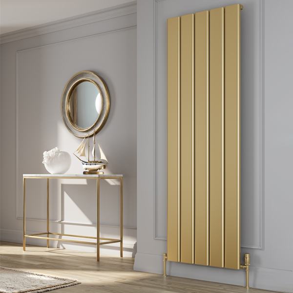 Reina Caldaro Vertical Flat Panel Designer Radiator - Aluminium - 1800mm High