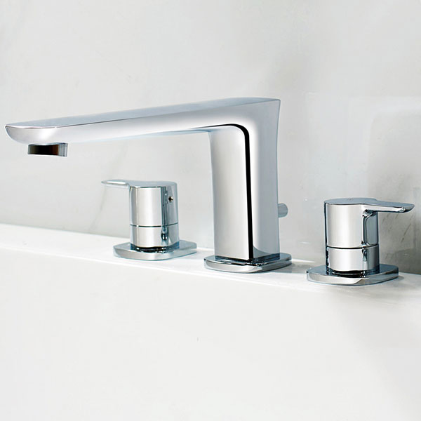 Flova Urban Deck Mounted Pair of Chrome Shut Off Valves - Hot or Cold Water