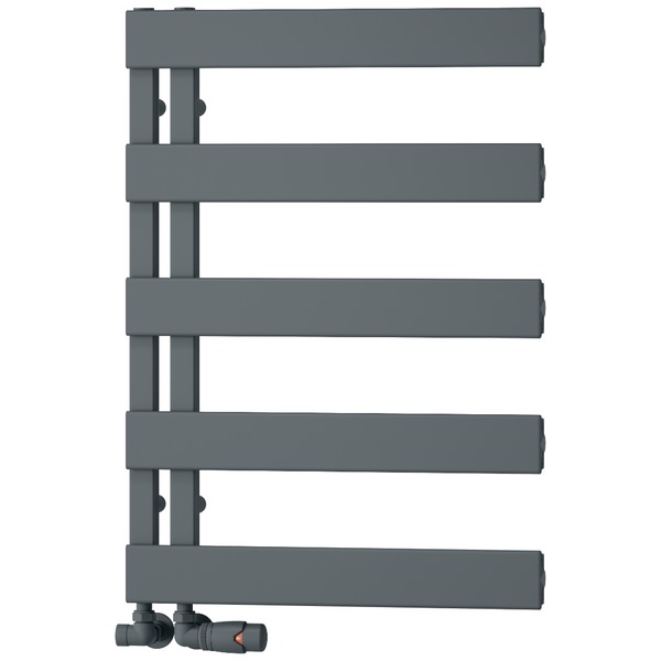 Reina Carpena Flat Panel Straight Heated Towel Rail - 500mm Wide - Aluminium