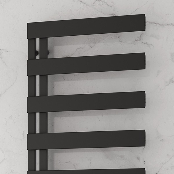 Additional image of Reina Carpena Flat Panel Straight Heated Towel Rail - 500mm Wide - Aluminium