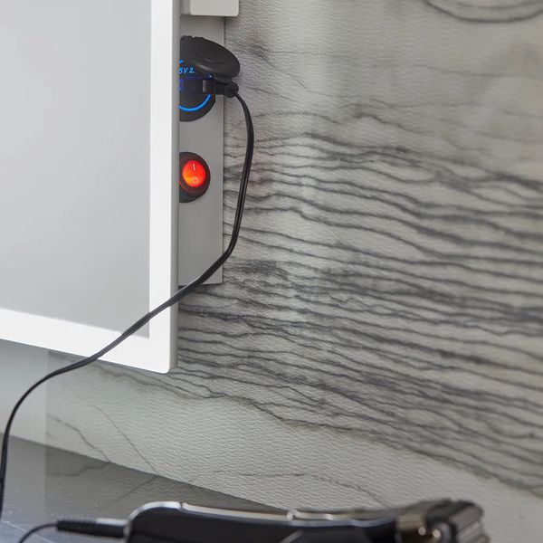 Alternate image of Tavistock Cadence Rectangular Borderlit Illuminated Mirror with Demister Pad and Charging Socket