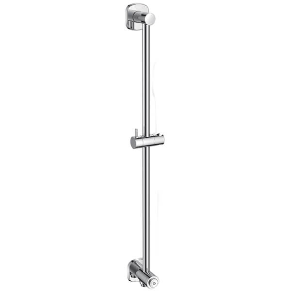 Flova Fusion Diamond Chrome Slide Rail with Integral Wall Outlet and Flow Control