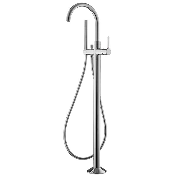 Flova Moonlight Floor-Standing Bath Shower Mixer Tap with Handset and Hose