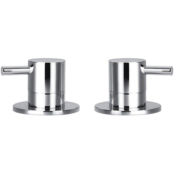 Flova Levo Deck Mounted Pair of Chrome Shut Off Valves - Hot or Cold Water