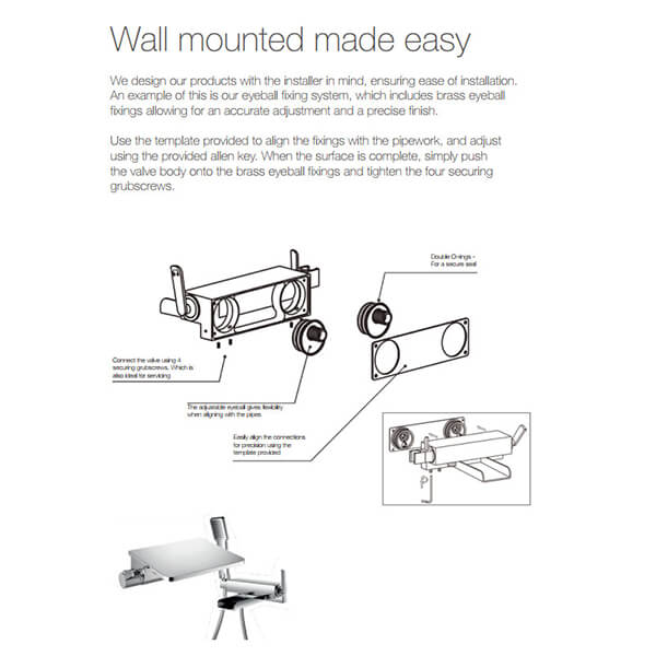 Additional image of Flova Fusion Exposed Thermostatic Diamond Chrome Shower Column with Flow Control
