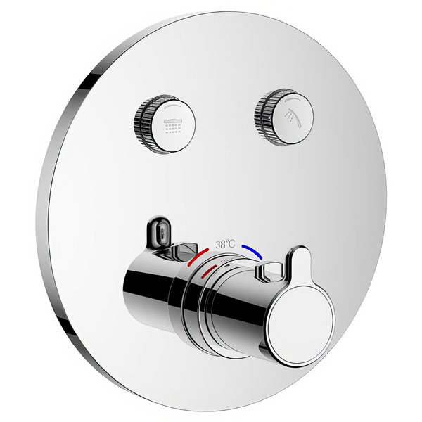 Flova Moonlight GoClick Concealed Round Shower Valve 2-Outlet - Short Lever Handle