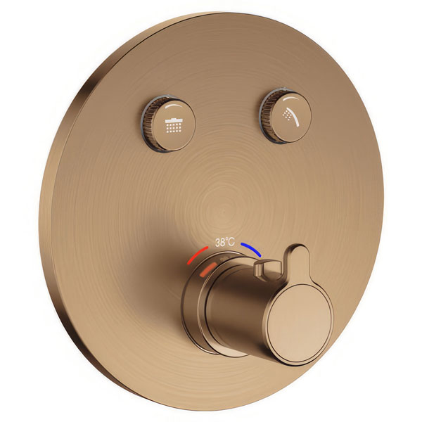 Alternate image of Flova Moonlight GoClick Concealed Round Shower Valve 2-Outlet - Short Lever Handle