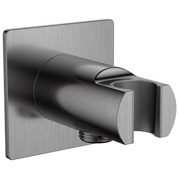 Additional image of Flova Levo Wall Outlet Elbow With Shower Handset Holder - Square Plate