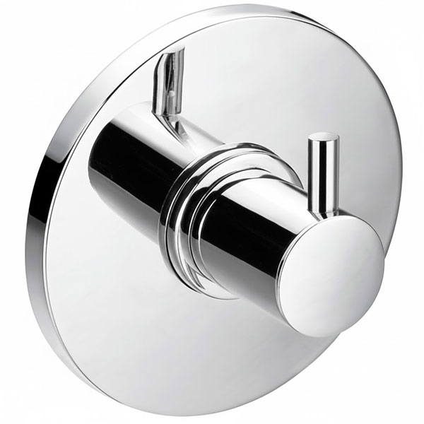 Flova Levo Wall Mounted Concealed Shut Off Valve with Round Backplate - Stick Handle