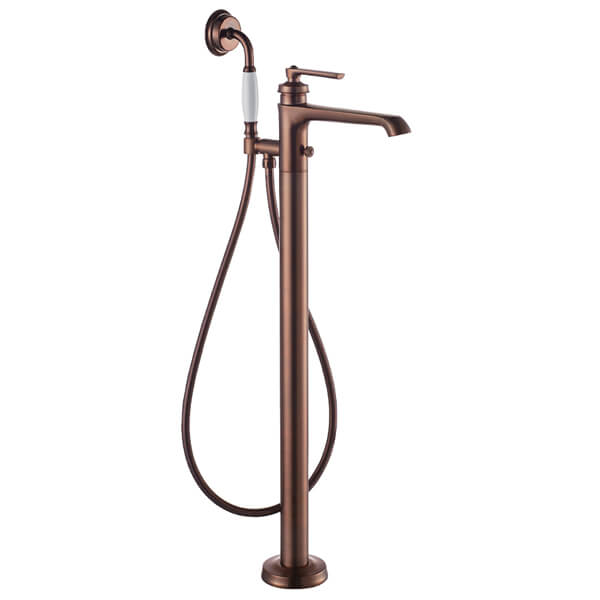 Additional image of Flova Liberty Floorstanding Bath Mixer Tap with Shower Handset and Hose - Stick Handle