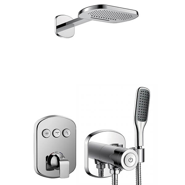 Flova Fusion Diamond Chrome Shower Pack with 3-Function Shower Head
