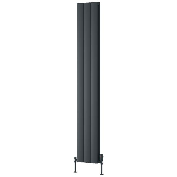 Reina Loco Vertical Curved Designer Radiator - Aluminium - Double Panel - 1800mm High
