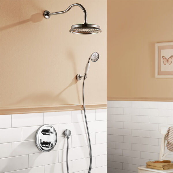 Flova Liberty Concealed Thermostatic Diamond Chrome Shower Valve with SmartBox - Round Trim - 2 Controls