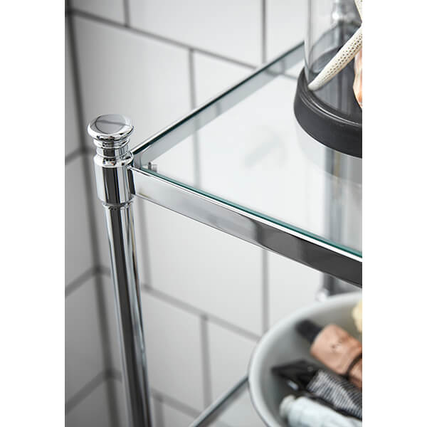 Alternate image of Miller Floorstanding Four Tier Clear Glass Shelves