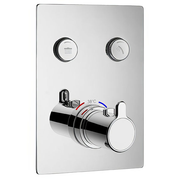 Flova Moonlight GoClick Concealed Square Shower Valve 2-Outlet - Short Lever Handle
