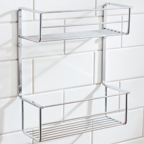 Additional image of Miller Signature Contemporary Wall Mounted Shower Basket - Single or Double