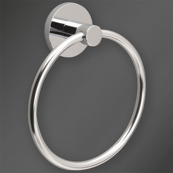 Miller Lily Contemporary Wall Mounted Chrome Towel Ring