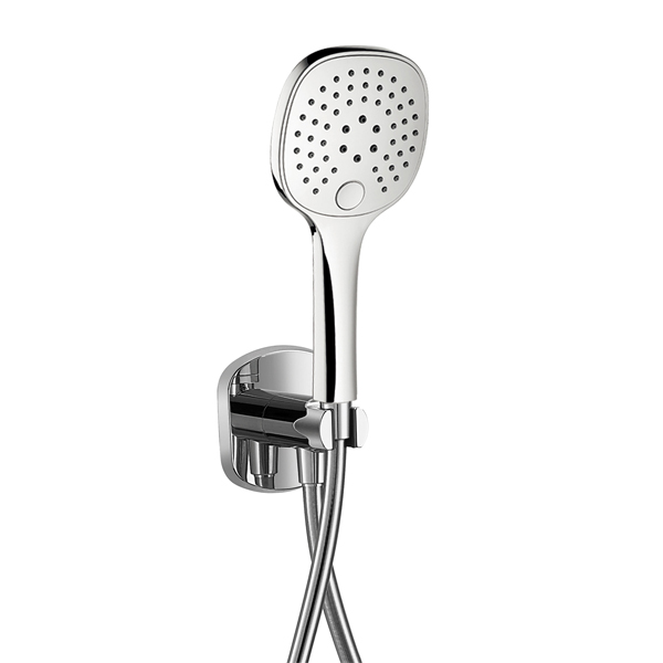Flova Fusion Shower Set with Integral Wall Outlet and Smooth Hose - Diamond Chrome