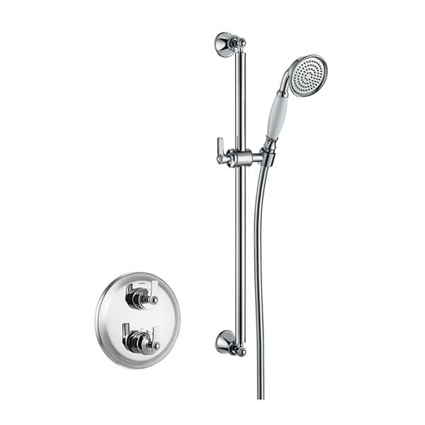 Flova Liberty Traditional Concealed Thermostatic Shower Mixer Valve with Slide Rail Kit