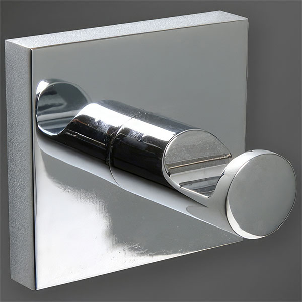 Miller Cube Wall Mounted Chrome Robe Hook - Single or Double