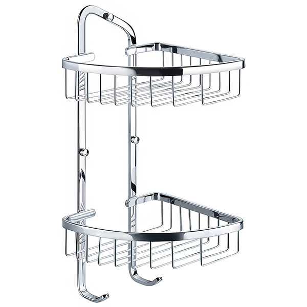 Flova Diamond Chrome Solid Brass Double Basket