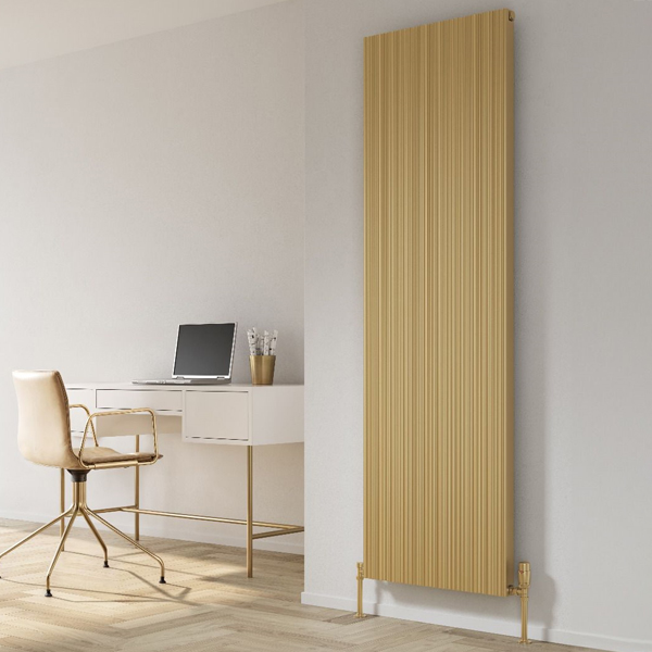 Additional image of Reina Melvin Vertical Designer Radiator - Aluminium - Single Panel - 1800mm High