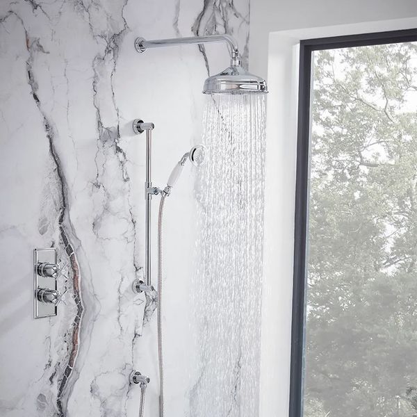 Tavistock Cheltenham Traditional Chrome Thermostatic Concealed Valve with Shower Set