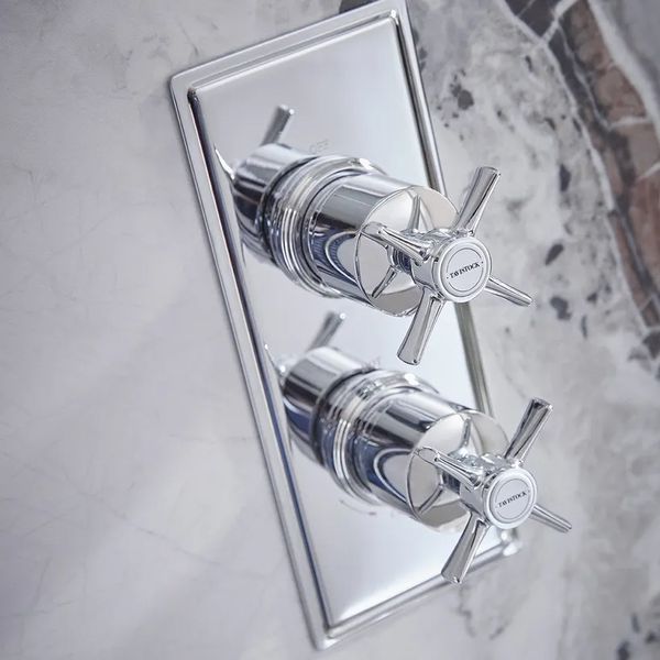 Tavistock Cheltenham Traditional Chrome Thermostatic Concealed Shower Valve - 2 Outlets