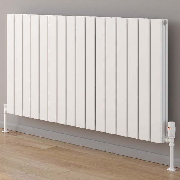 Reina Piatto Horizontal Flat Designer Radiator - Aluminium - Double Panel - 600mm High